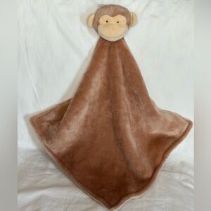 2016 Carters Monkey Lovey Security Blanket Plush Brown Soft Velour 13”X13” Cute